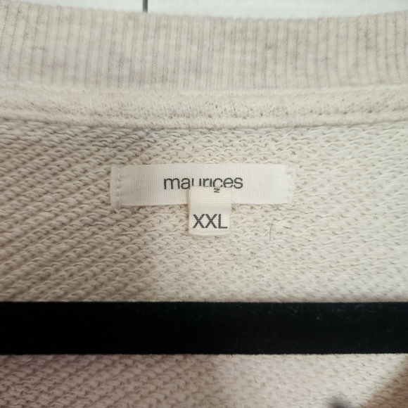 Maurice's Women's Cotton/Polyester Blend Button Crewneck Size XXL in Cream - Picture 4 of 12